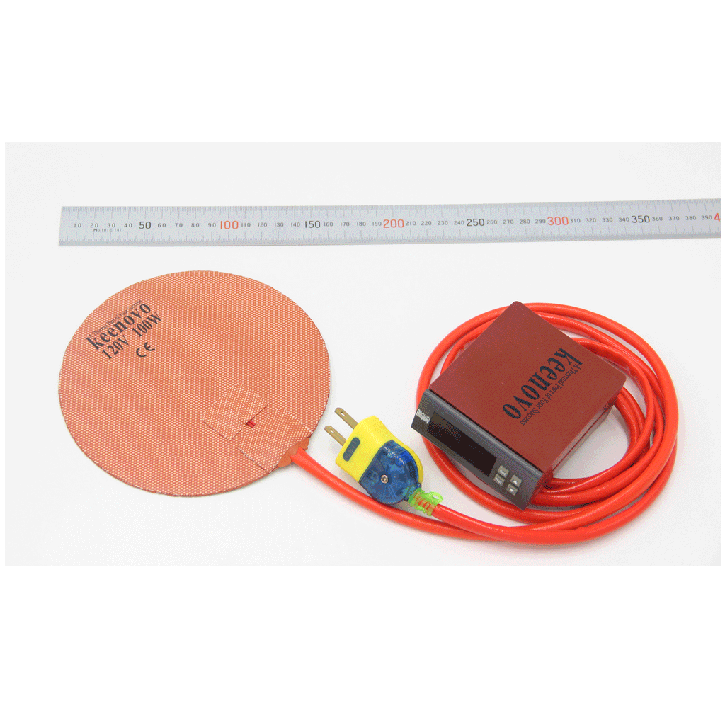 Keenovo Round Silicone Heater Pad with Digital Controller for 3D